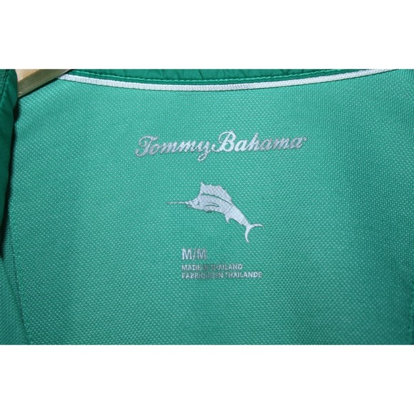 Tommy Bahama Men's Medium Green Short Sleeve Polo Shirt - Picture 6 of 9